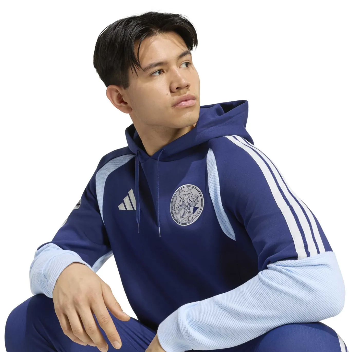 adidas Ajax Hoodie 2026-2027 Donkerblauw Lichtblauw