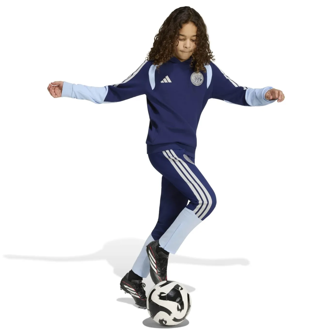 adidas Ajax Hoodie 2026-2027 Kids Donkerblauw Lichtblauw