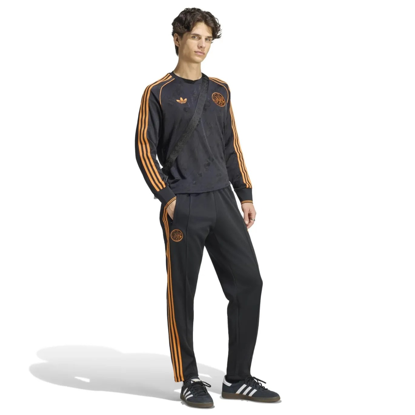 adidas Ajax Originals T-Shirt Lange Mouwen Zwart Oranje