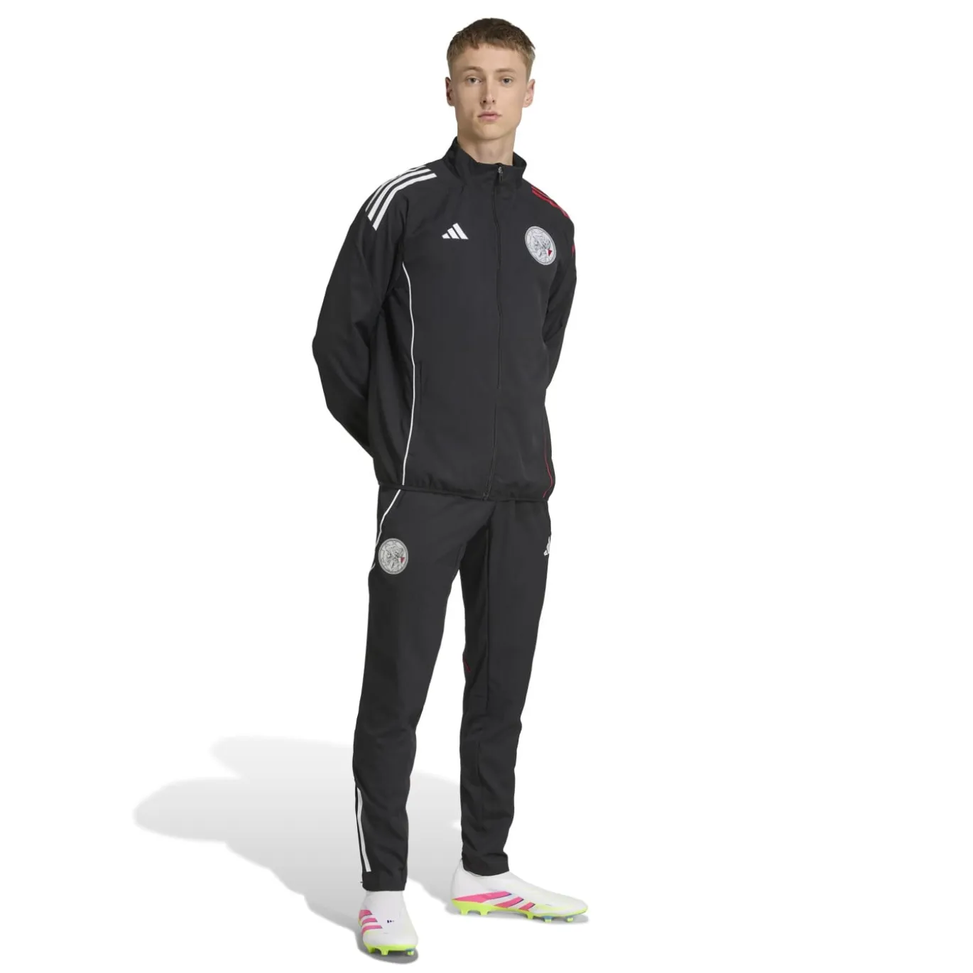 adidas Ajax Presentatie Trainingspak Full-Zip 2025-2026 Zwart Wit Rood