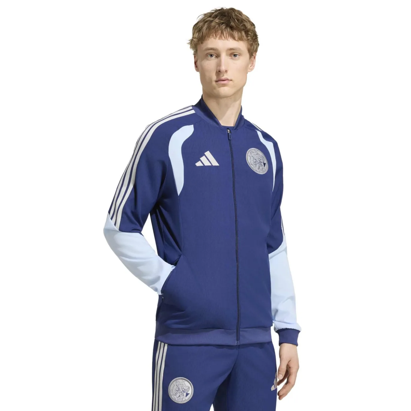 adidas Ajax Presentatie Trainingsjack 2026-2027 Donkerblauw Lichtblauw
