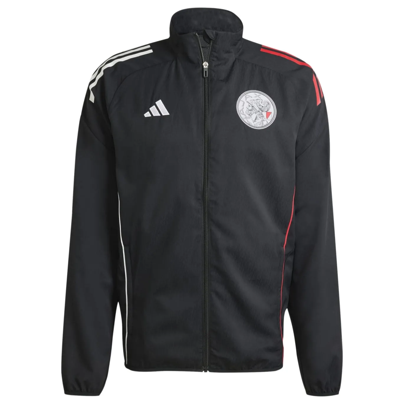 adidas Ajax Presentatie Trainingsjack 2025-2026 Zwart Wit Rood