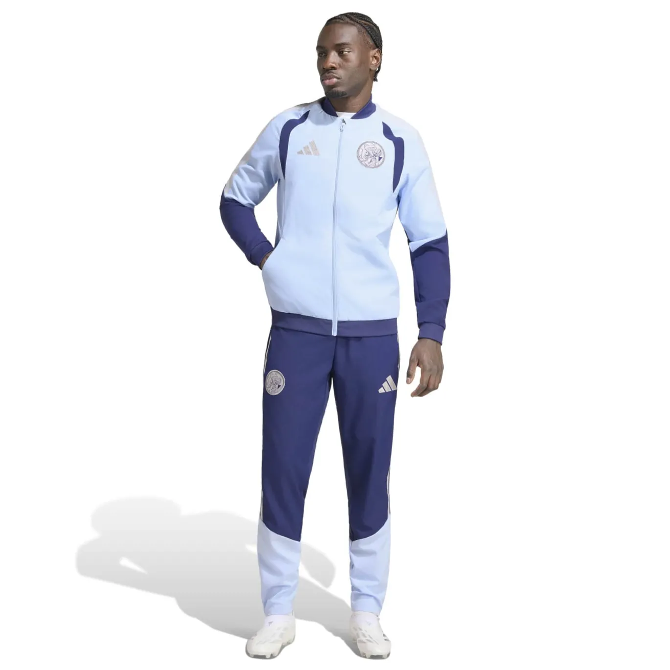 adidas Ajax Presentatie Trainingsjack 2026-2027 Lichtblauw Donkerblauw
