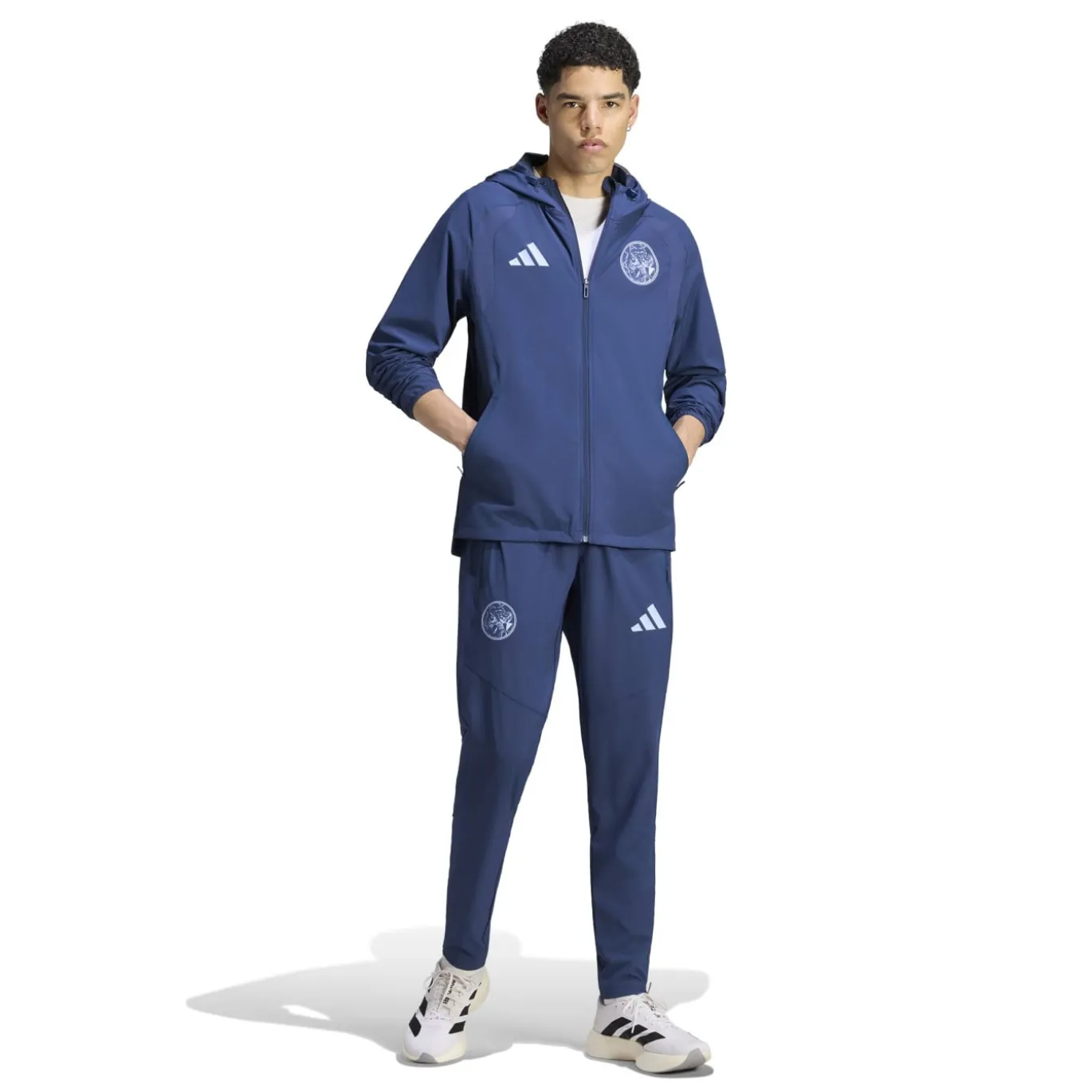 adidas Ajax Tiro Travel Trainingsjack 2026-2027 Donkerblauw Lichtblauw