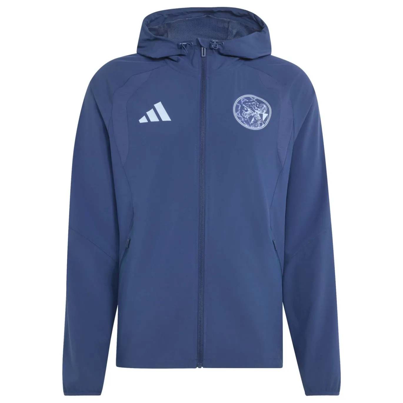 adidas Ajax Tiro Travel Trainingsjack 2026-2027 Donkerblauw Lichtblauw
