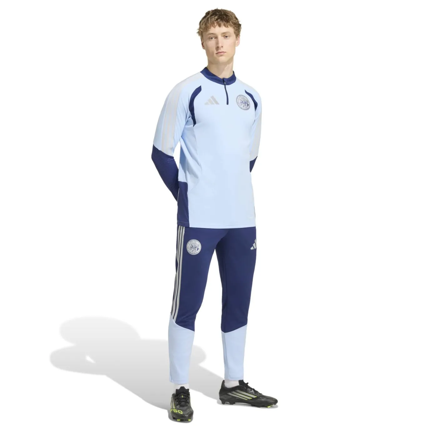adidas Ajax Trainingspak 1/4-Zip 2026-2027 Lichtblauw Donkerblauw