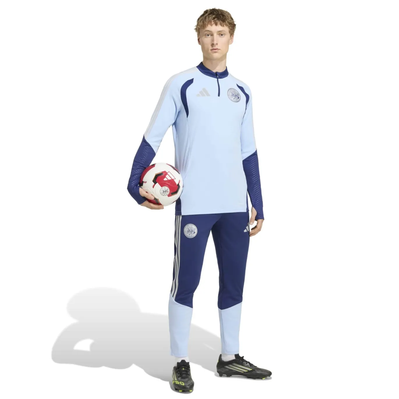 adidas Ajax Trainingstrui 1/4-Zip 2026-2027 Lichtblauw Donkerblauw