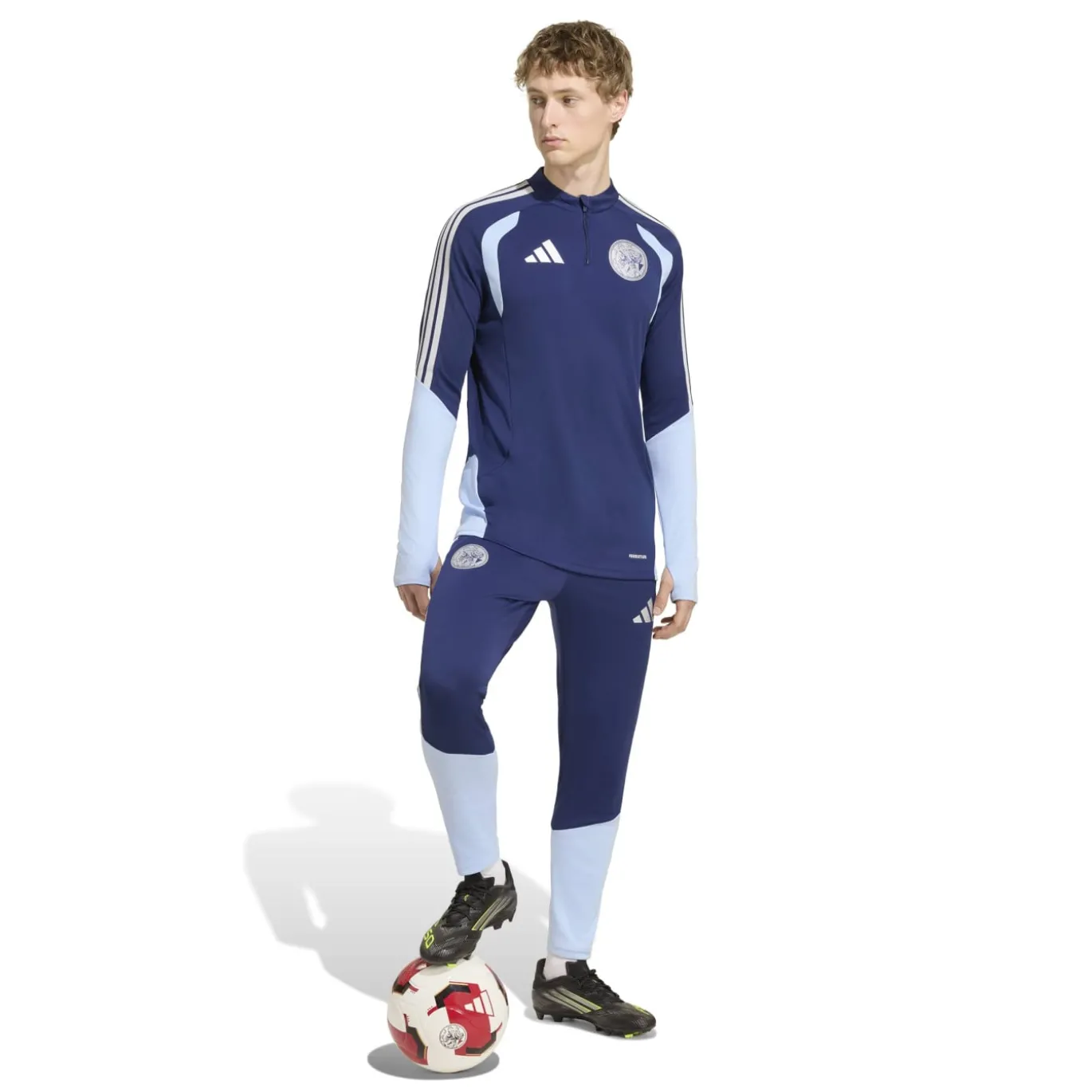 adidas Ajax Trainingstrui 1/4-Zip 2026-2027 Donkerblauw Lichtblauw