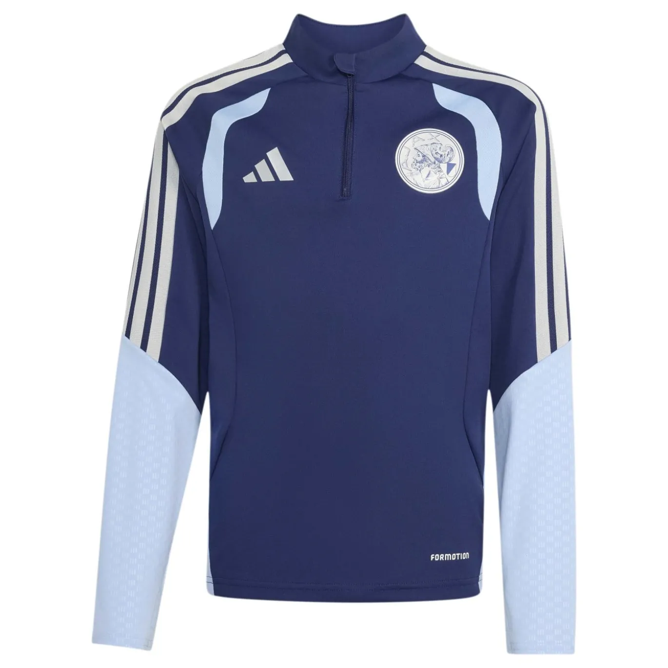 adidas Ajax Trainingstrui 1/4-Zip 2026-2027 Kids Donkerblauw Lichtblauw
