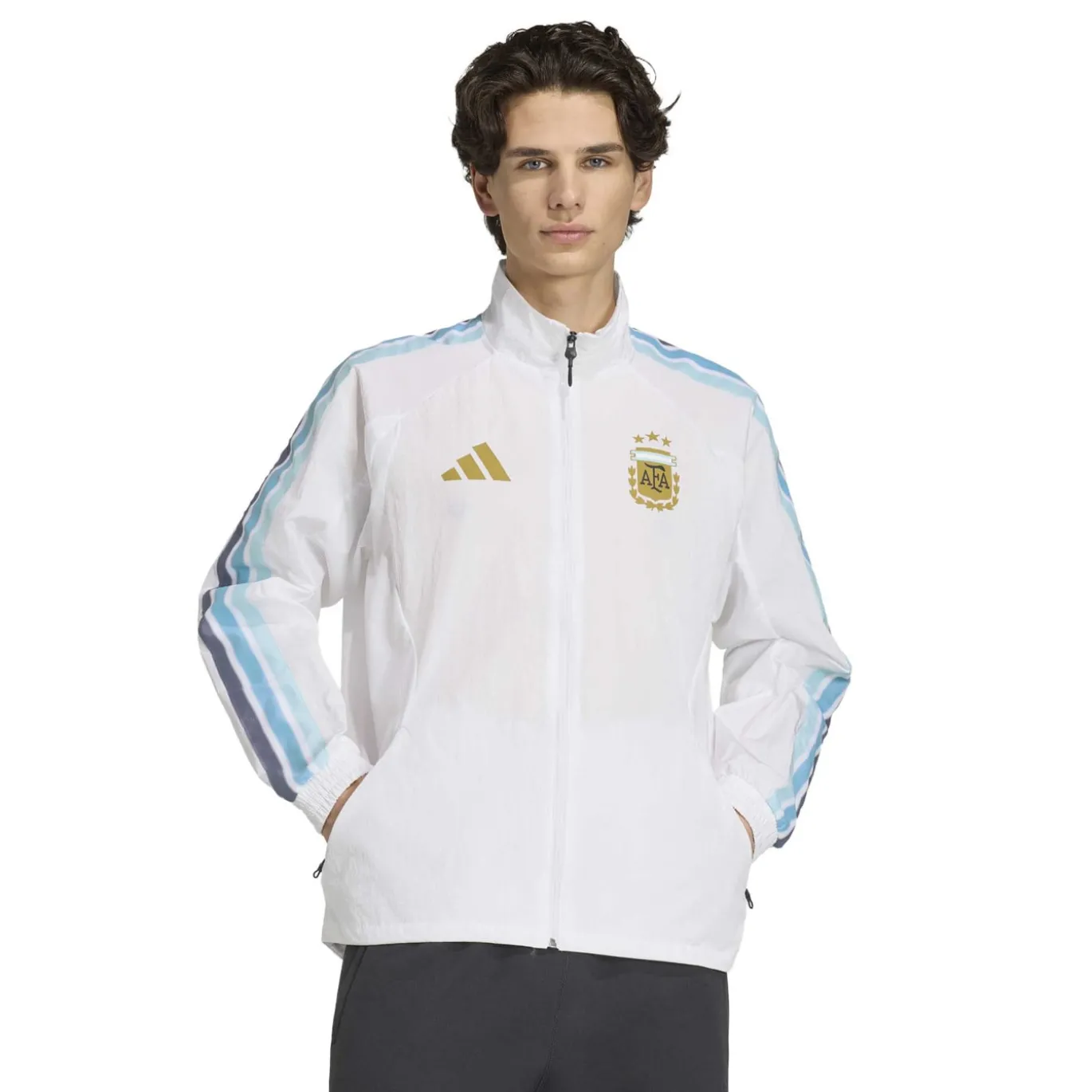 adidas Argentinië Anthem Trainingsjack 2026-2028 Wit Goud Blauw