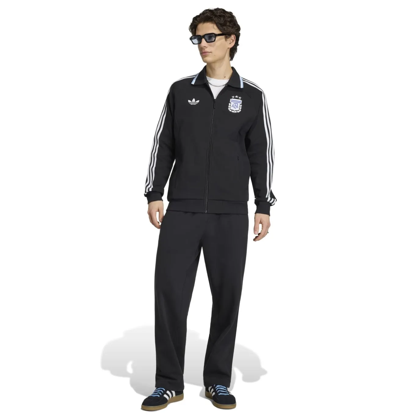 adidas Argentinië Originals Anthem Trainingsjack Zwart Wit Lichtblauw