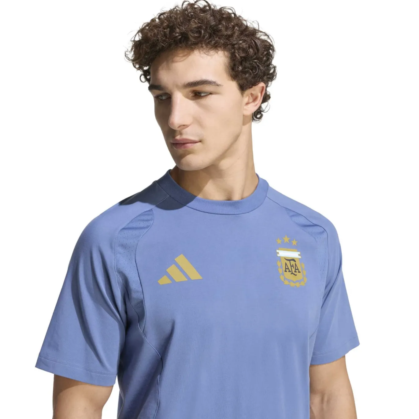 adidas Argentinië Tiro Travel T-Shirt 2026-2028 Blauw Goud
