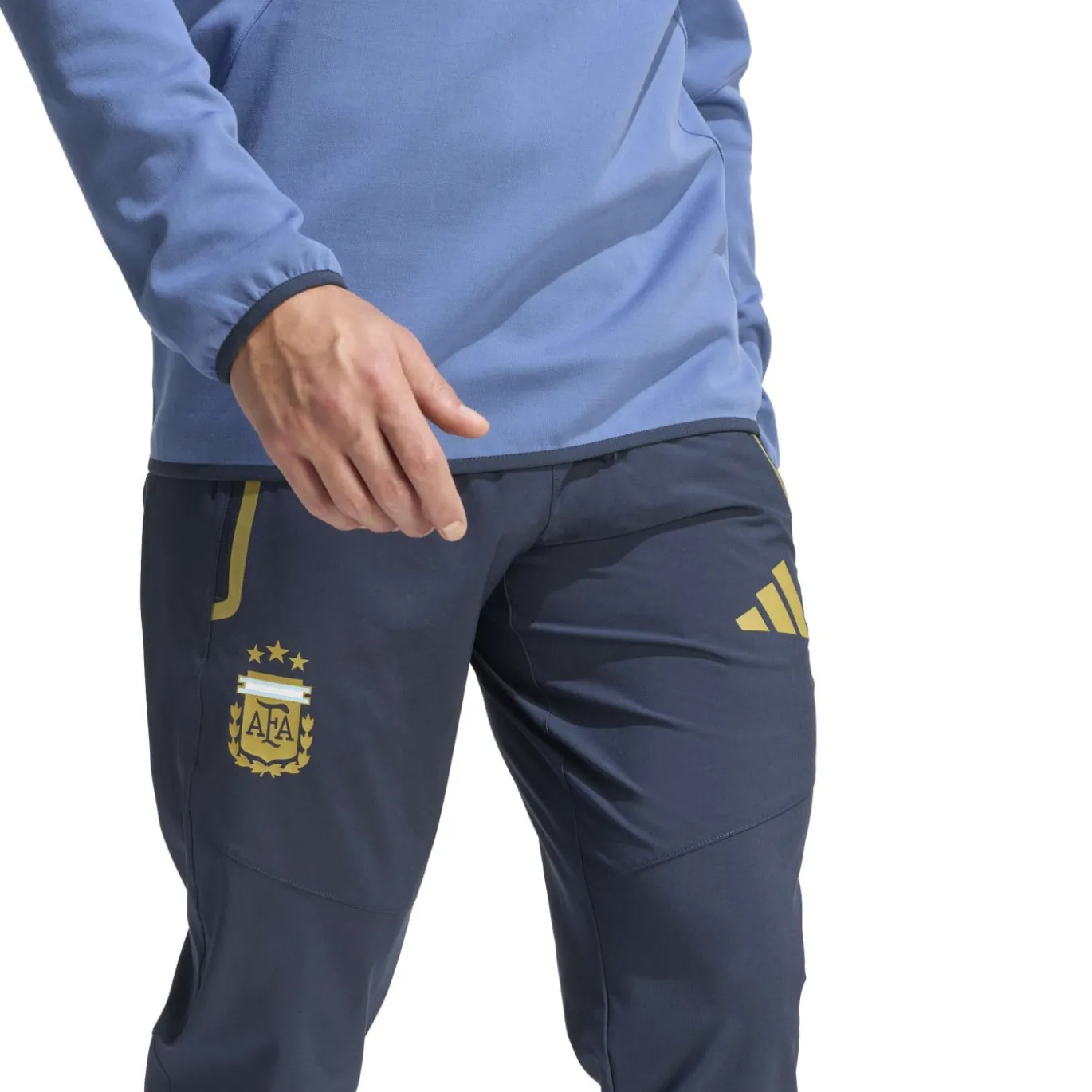 adidas Argentinië Tiro Travel Trainingspak Full-Zip 2026-2028 Blauw Donkerblauw Goud