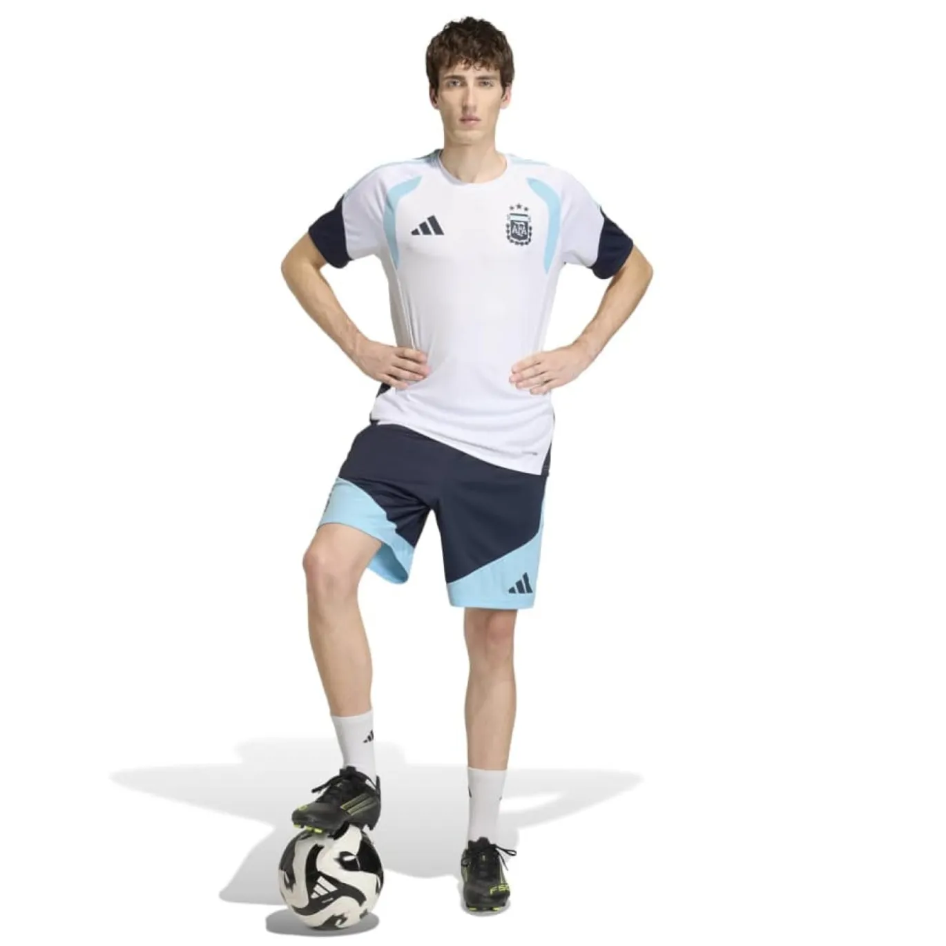adidas Argentinië Trainingsbroekje 2026-2028 Donkerblauw Lichtblauw Wit