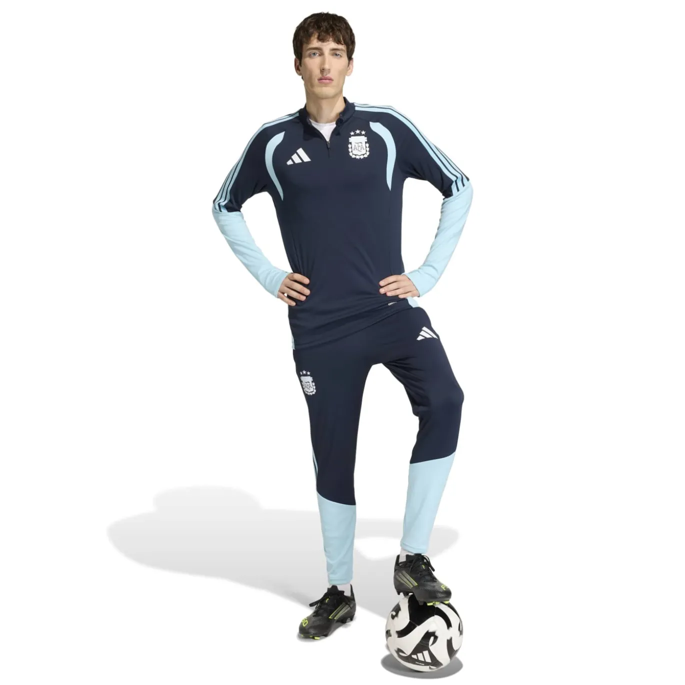 adidas Argentinië Trainingspak 1/4-Zip 2026-2028 Donkerblauw Lichtblauw Wit