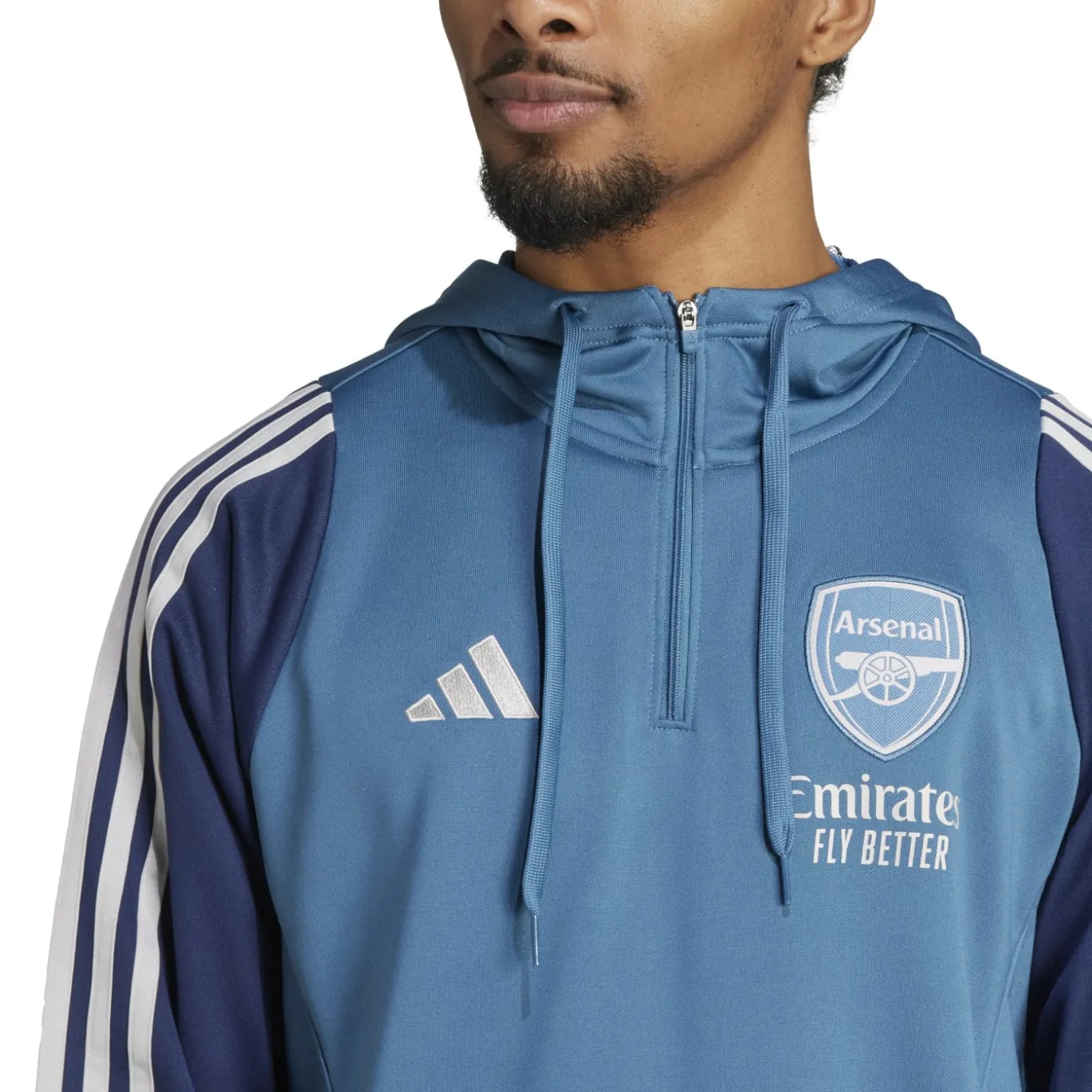 adidas Arsenal Track Trainingspak Hooded 2025-2026 Blauw Donkerblauw Wit