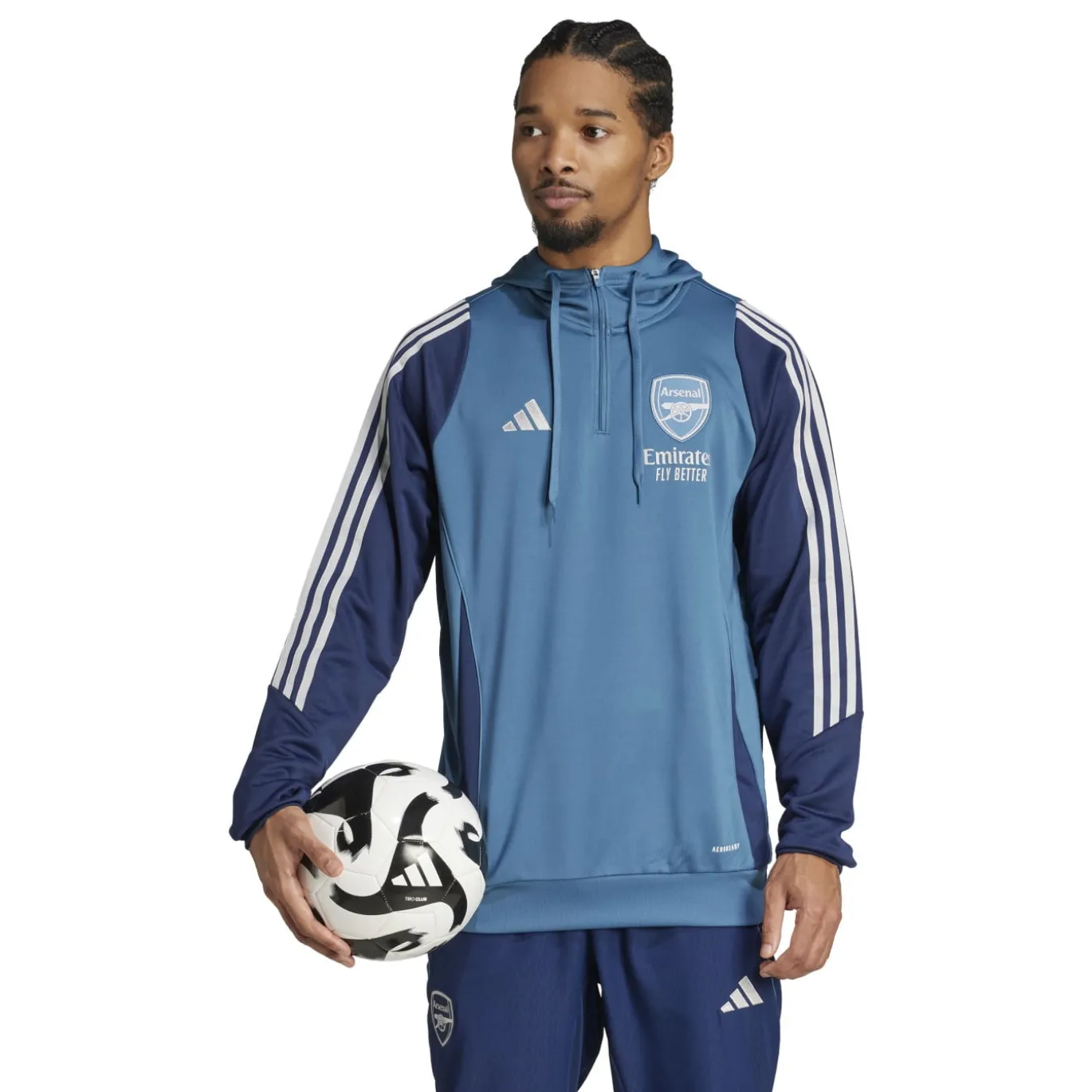adidas Arsenal Track Trainingspak Hooded 2025-2026 Blauw Donkerblauw Wit