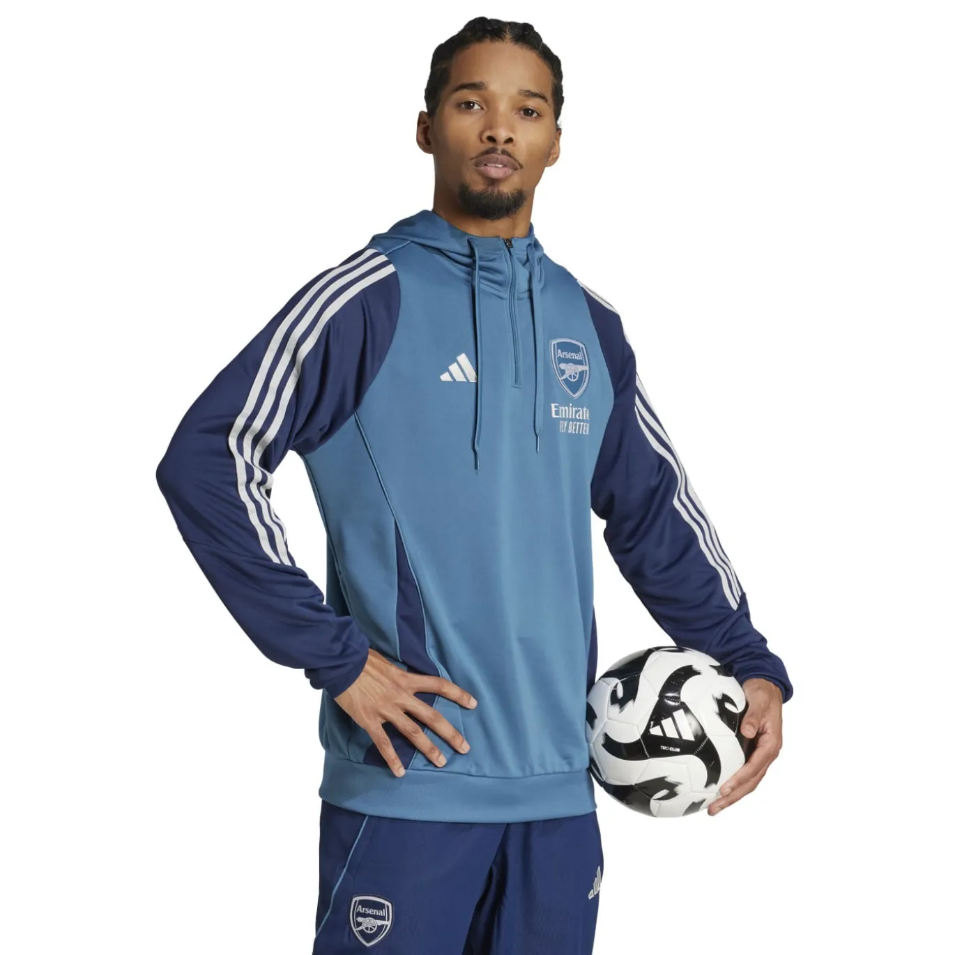 adidas Arsenal Track Trainingspak Hooded 2025-2026 Blauw Donkerblauw Wit