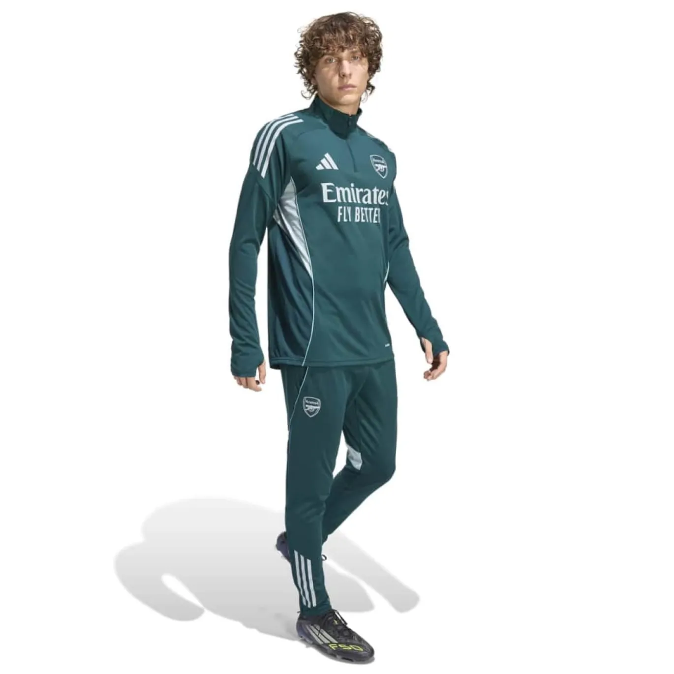 adidas Arsenal Trainingspak 1/4-Zip 2025-2026 Donkergroen Grijs
