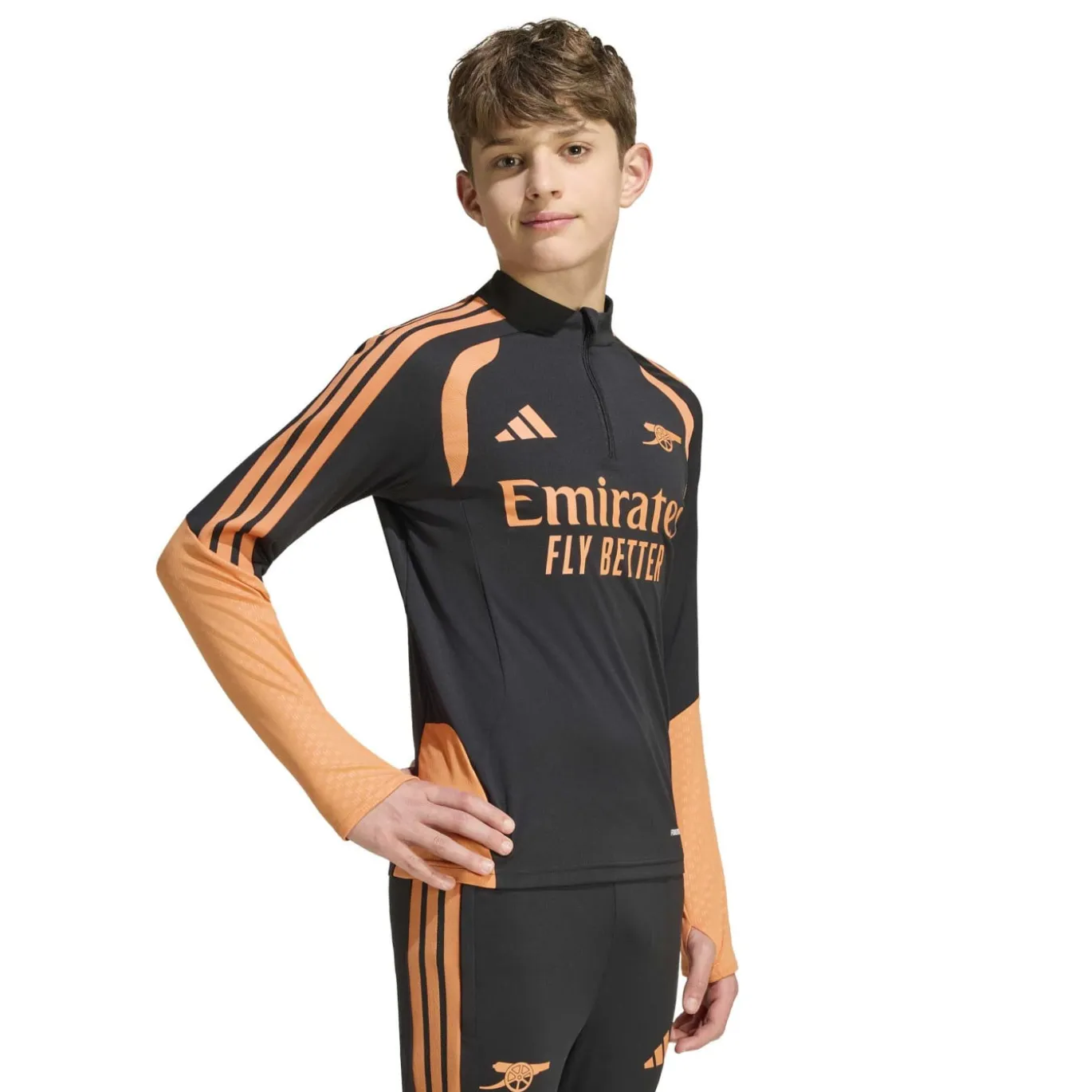 adidas Arsenal Trainingspak 1/4-Zip 2026-2027 Kids Zwart Oranje