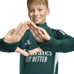 adidas Arsenal Trainingstrui 1/4-Zip 2025-2026 Kids Donkergroen Grijs