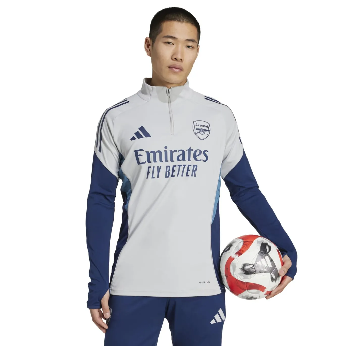 adidas Arsenal Trainingstrui 1/4-Zip 2025-2026 Grijs Donkerblauw Blauw