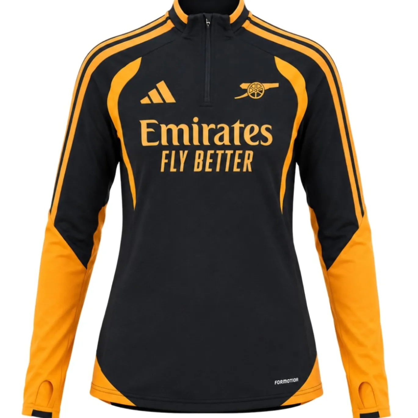 adidas Arsenal Trainingstrui 1/4-Zip 2026-2027 Dames Zwart Oranje
