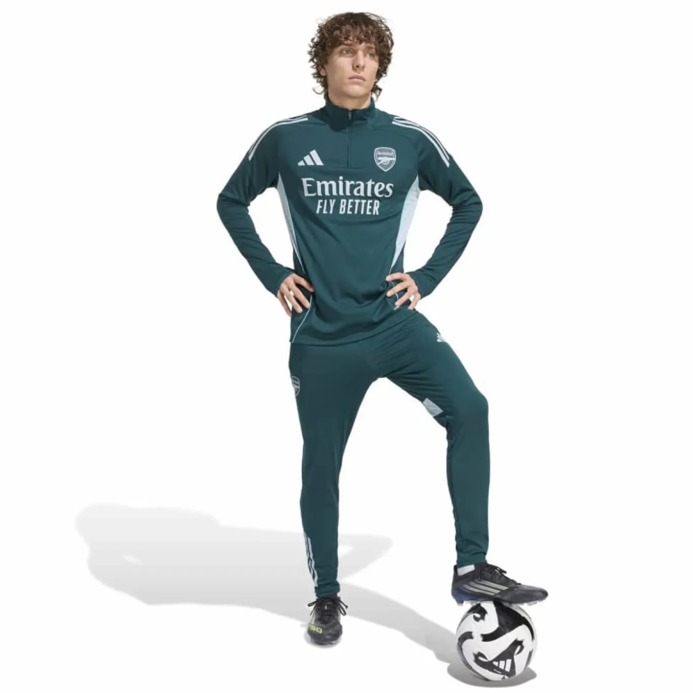 adidas Arsenal Trainingstrui 1/4-Zip 2025-2026 Donkergroen Grijs