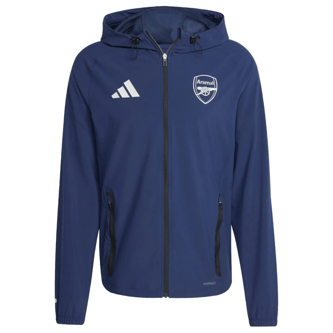adidas Arsenal Vis Tech Trainingspak Full-Zip 2025-2026 Donkerblauw Zwart Wit