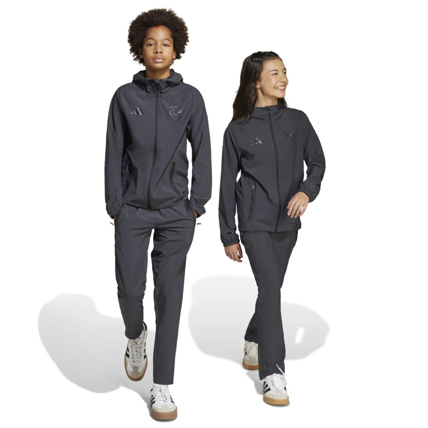 adidas Arsenal Vis Tech Trainingspak Full-Zip 2024-2025 Kids Donkergrijs