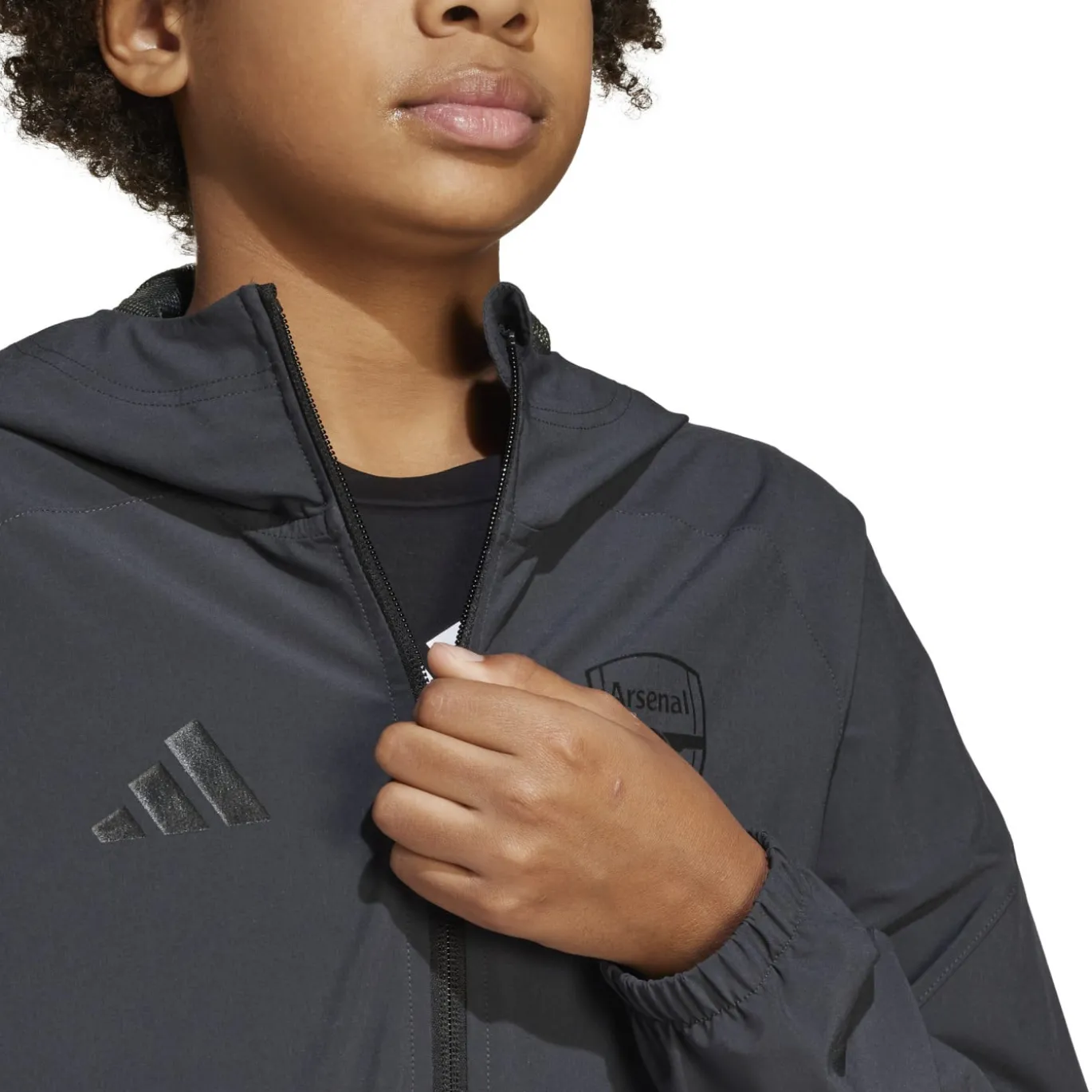 adidas Arsenal Vis Tech Trainingspak Full-Zip 2024-2025 Kids Donkergrijs