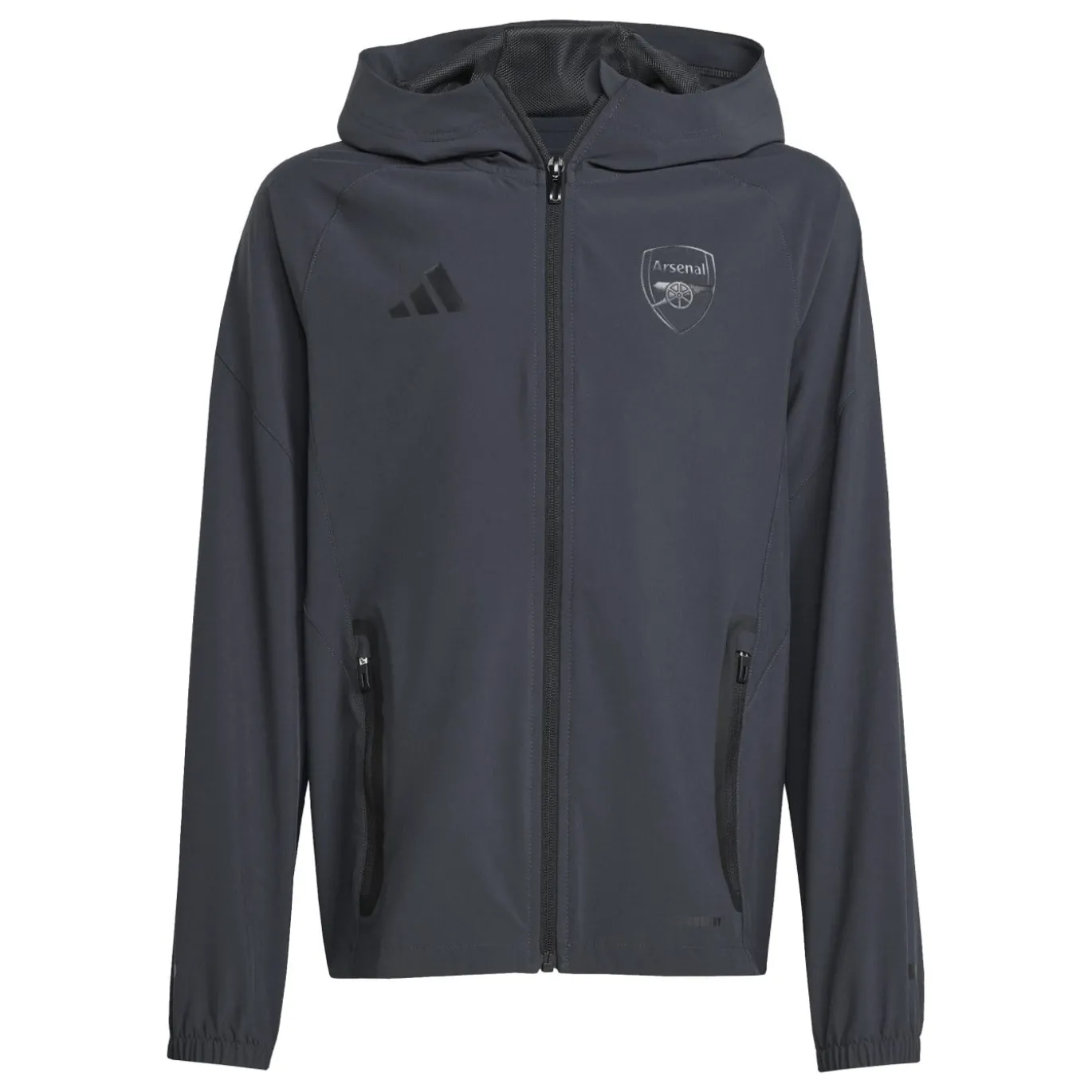 adidas Arsenal Vis Tech Trainingspak Full-Zip 2024-2025 Kids Donkergrijs