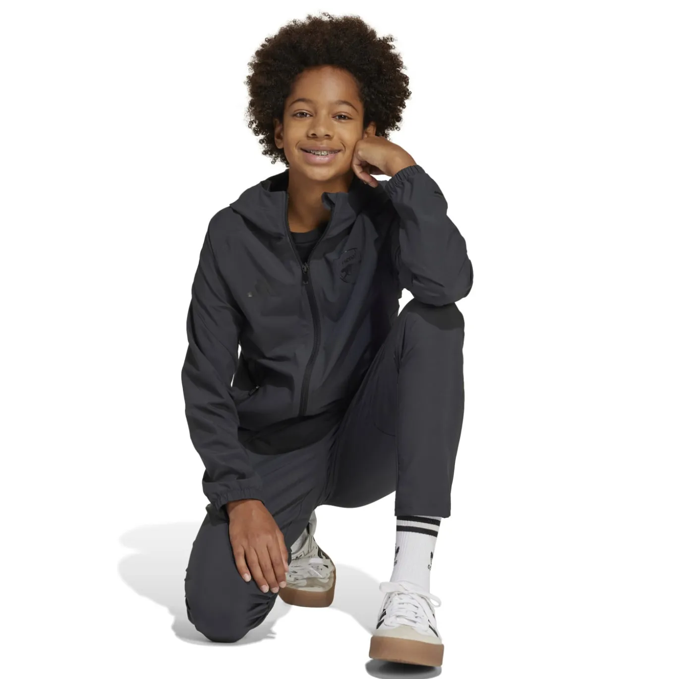 adidas Arsenal Vis Tech Trainingspak Full-Zip 2024-2025 Kids Donkergrijs