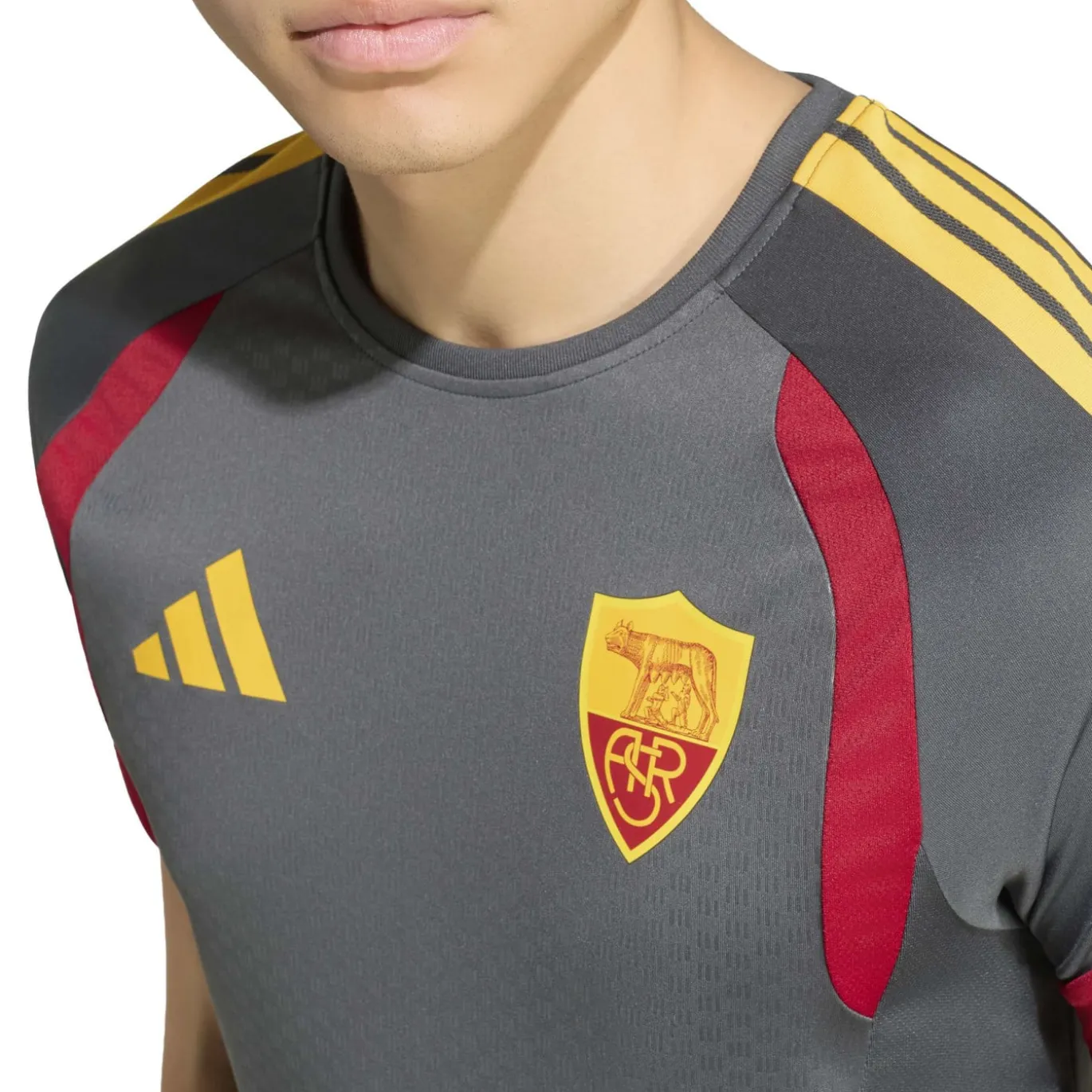 adidas AS Roma Trainingsset 2026-2027 Donkergrijs Rood Oranje
