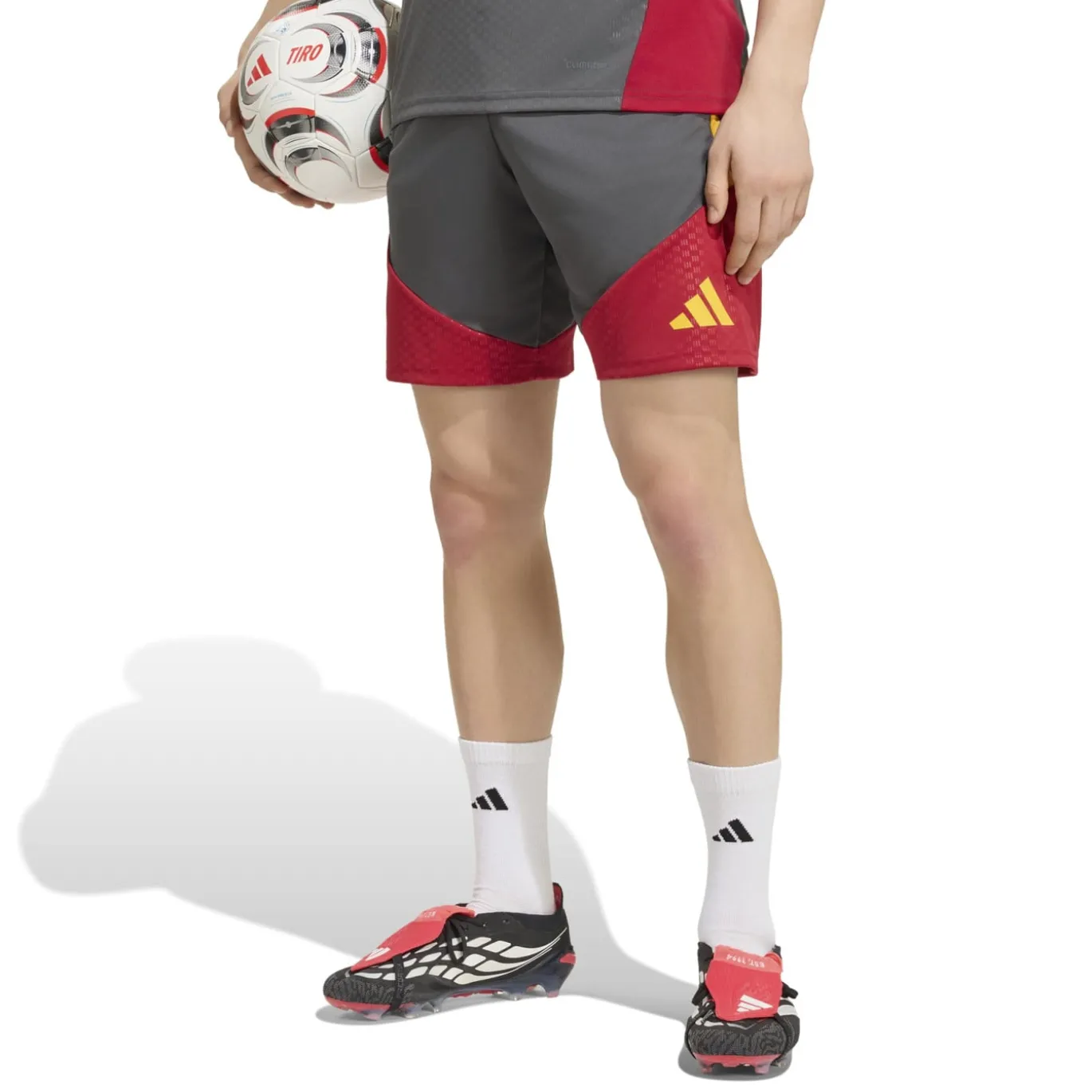 adidas AS Roma Trainingsset 2026-2027 Donkergrijs Rood Oranje