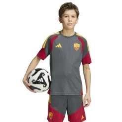 adidas AS Roma Trainingsset 2026-2027 Kids Donkergrijs Rood Oranje