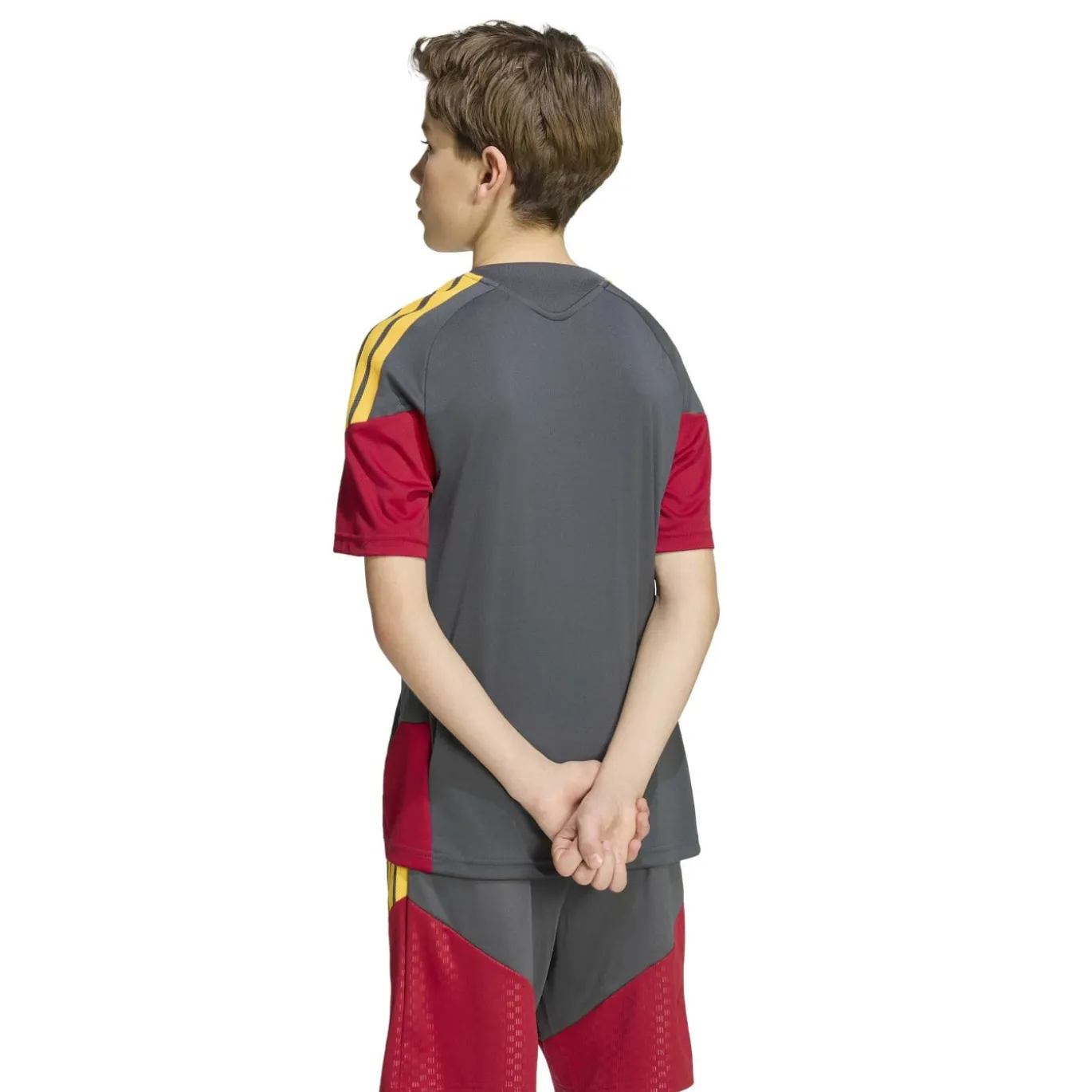 adidas AS Roma Trainingsshirt 2026-2027 Kids Donkergrijs Rood Oranje
