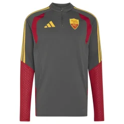 adidas AS Roma Trainingstrui 1/4-Zip 2026-2027 Donkergrijs Rood Oranje