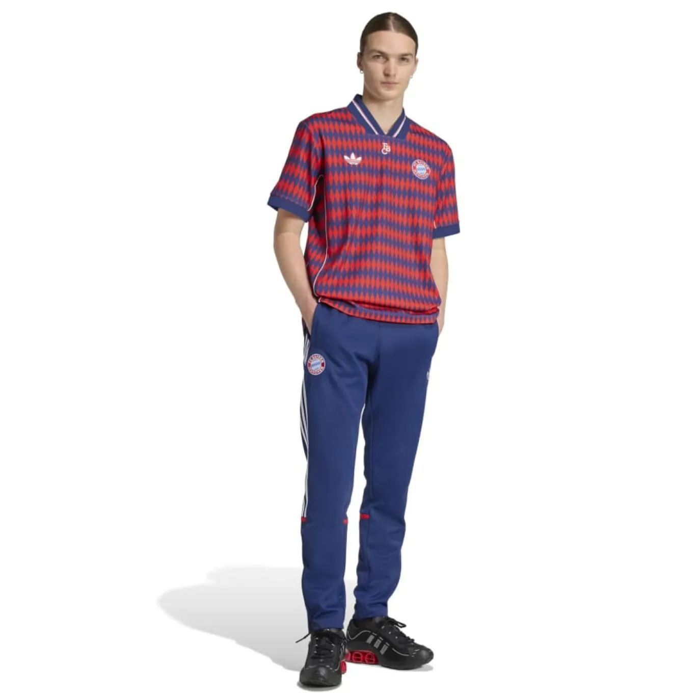 adidas Bayern München Lifestyler T-Shirt Rood Blauw Wit