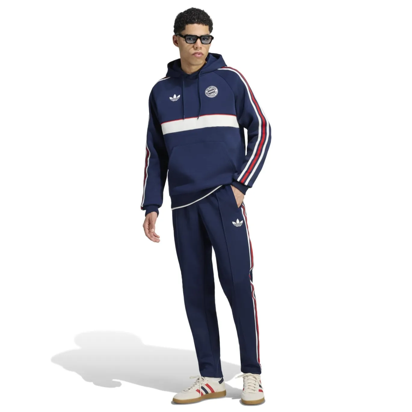 adidas Bayern München Originals Trainingspak Hooded Donkerblauw Wit Rood