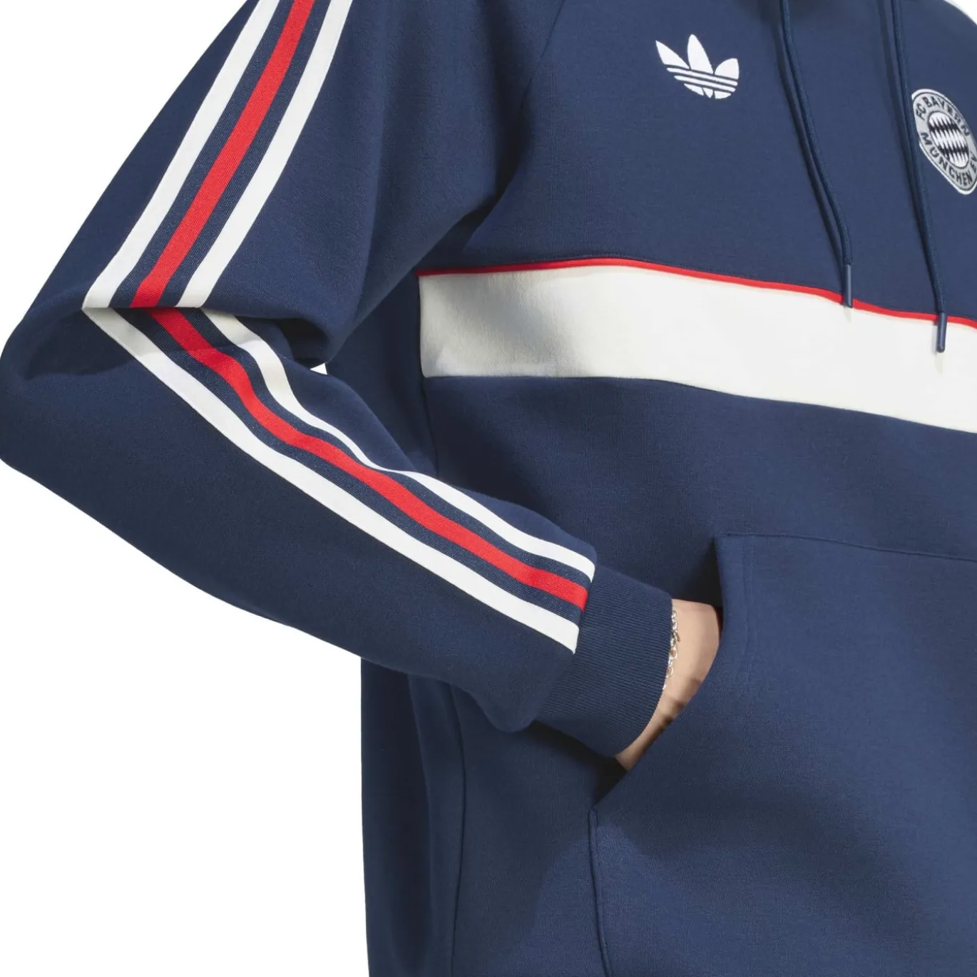 adidas Bayern München Originals Trainingspak Hooded Donkerblauw Wit Rood