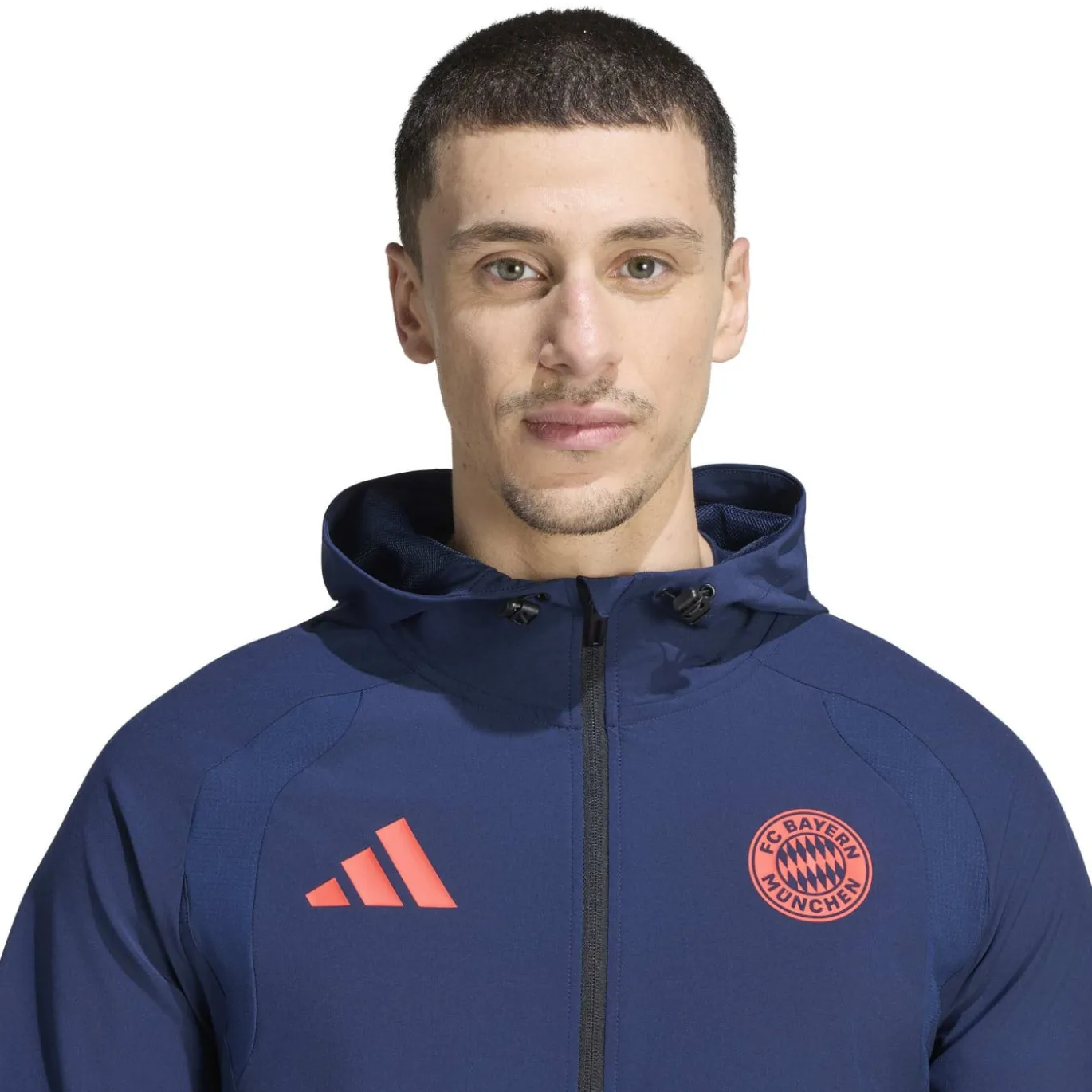 adidas Bayern München Tiro Travel Trainingsjack 2026-2027 Donkerblauw Rood