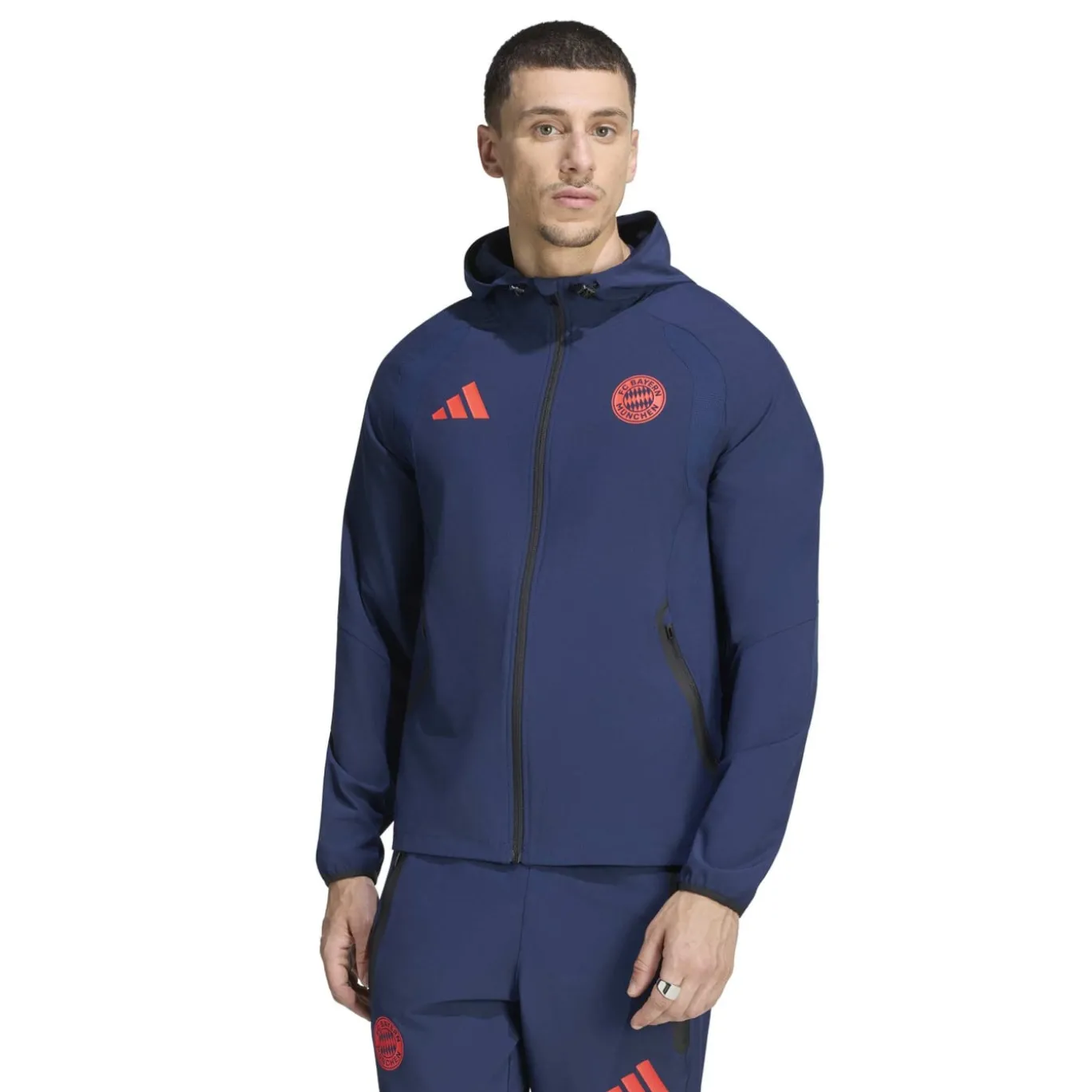 adidas Bayern München Tiro Travel Trainingspak 2026-2027 Donkerblauw Rood