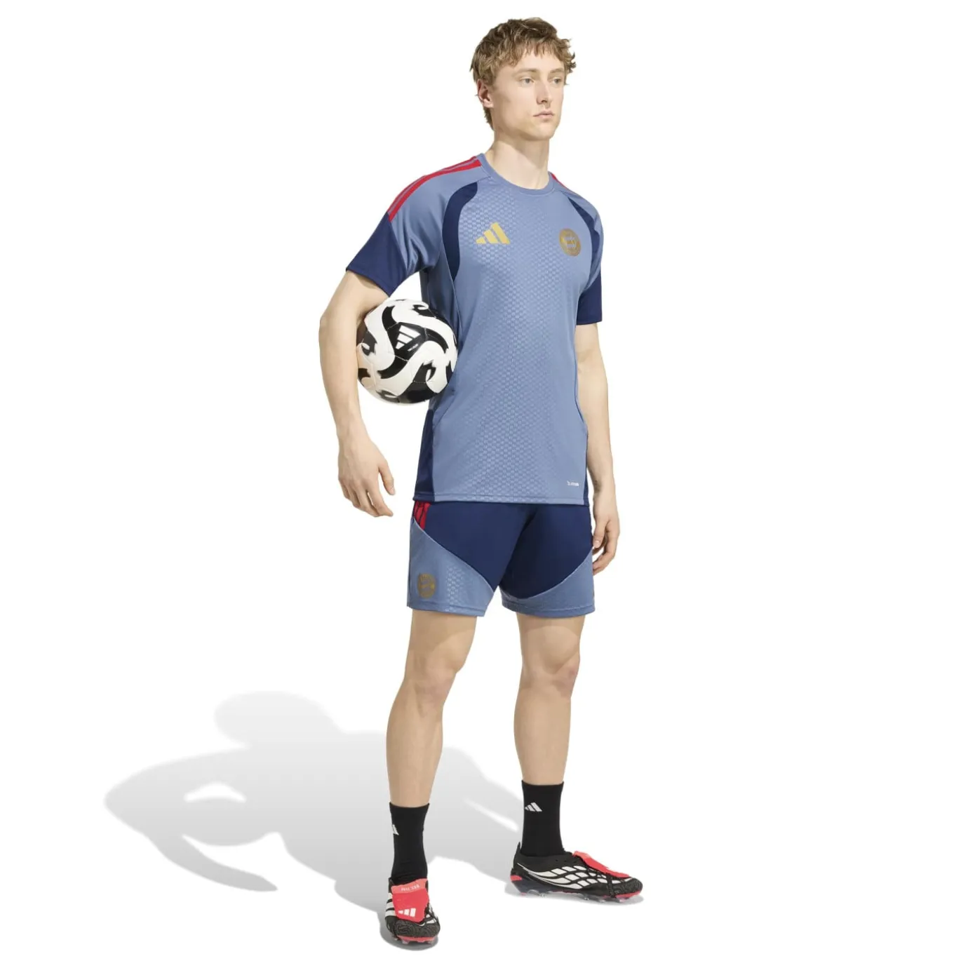 adidas Bayern München Trainingsshirt 2026-2027 Donkerblauw Rood Goud