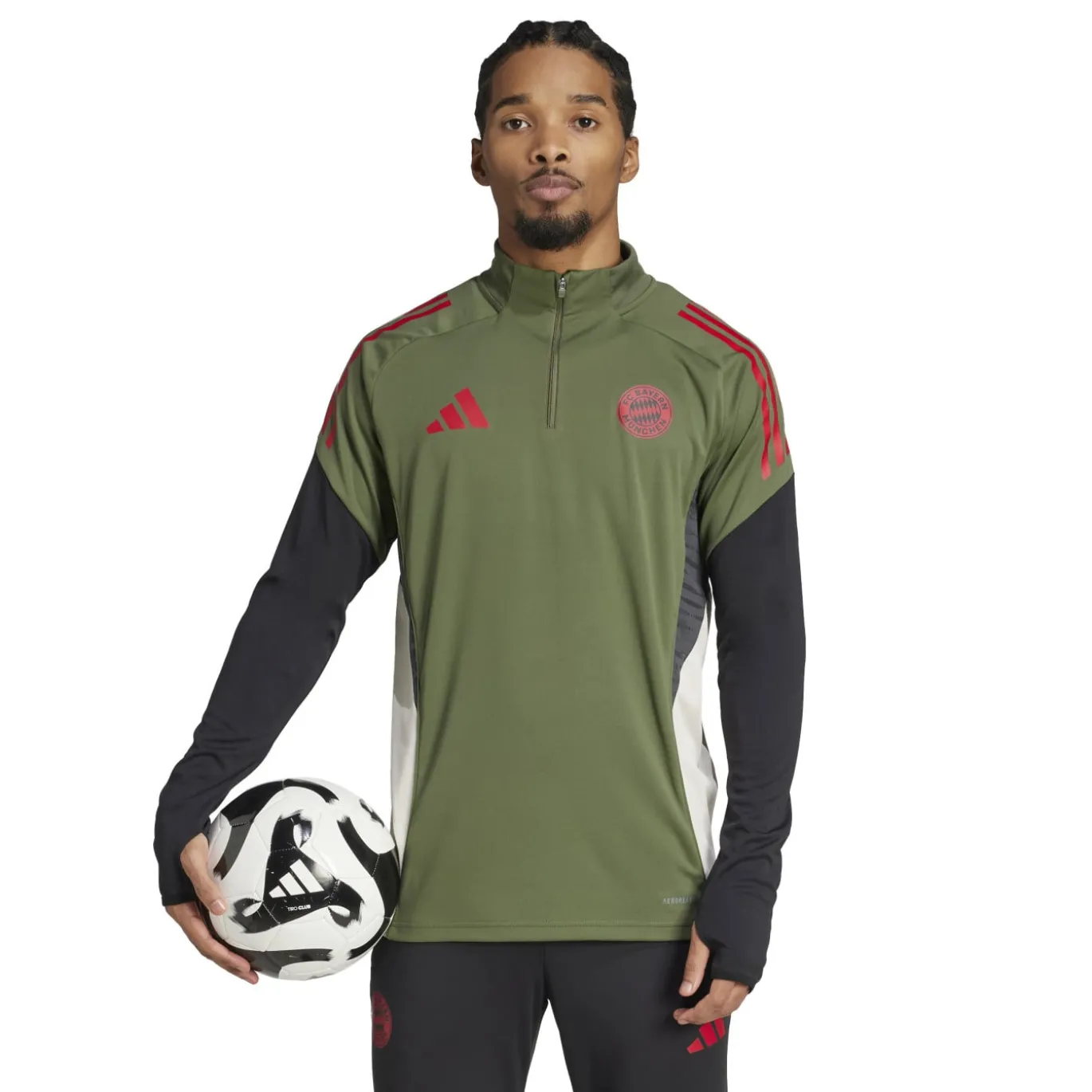 adidas Bayern München Trainingstrui 1/4-Zip Europees 2025-2026 Groen Rood Zwart