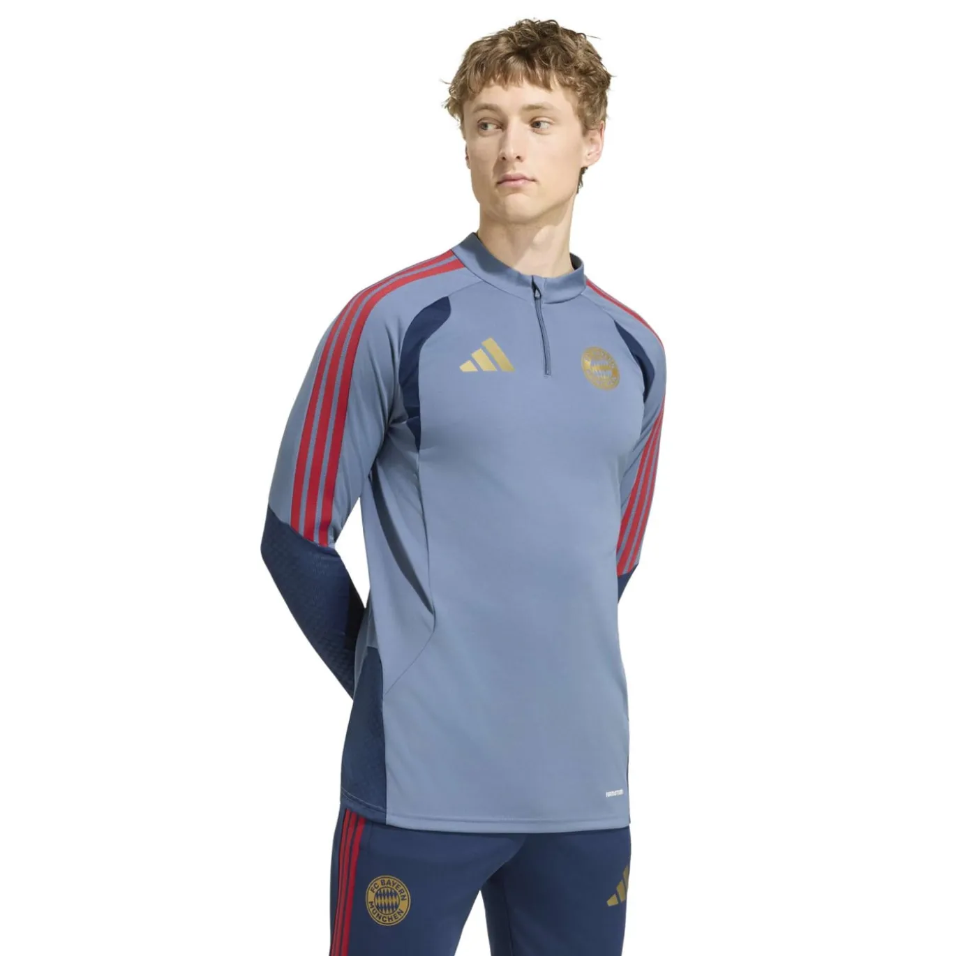 adidas Bayern München Trainingstrui 1/4-Zip 2026-2027 Donkerblauw Rood Goud