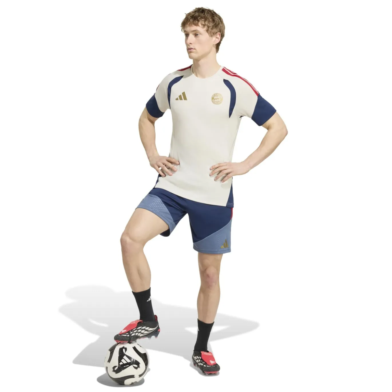 adidas Bayern München Trainingsbroekje 2026-2027 Donkerblauw Rood Goud