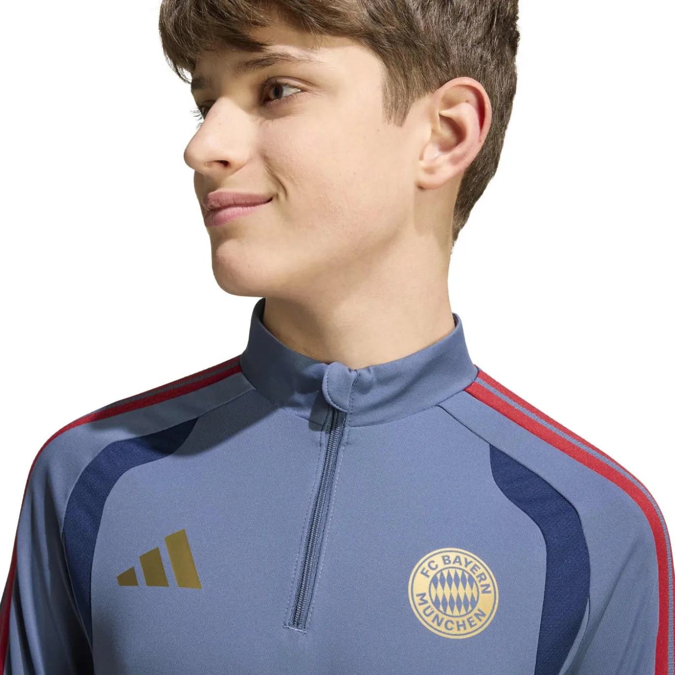 adidas Bayern München Trainingspak 1/4-Zip 2026-2027 Kids Donkerblauw Rood Goud