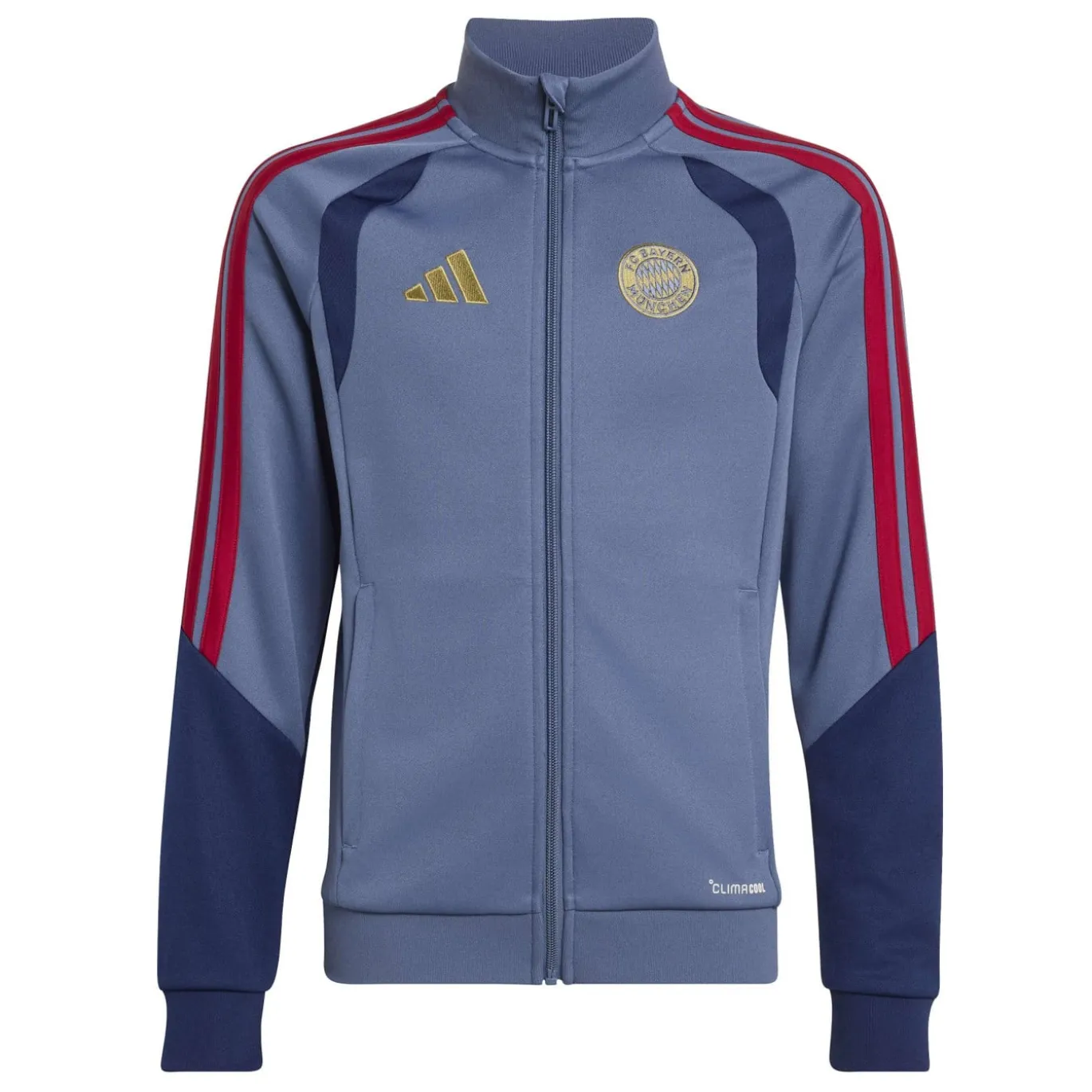 adidas Bayern München Trainingspak Full-Zip 2026-2027 Kids Donkerblauw Rood Goud