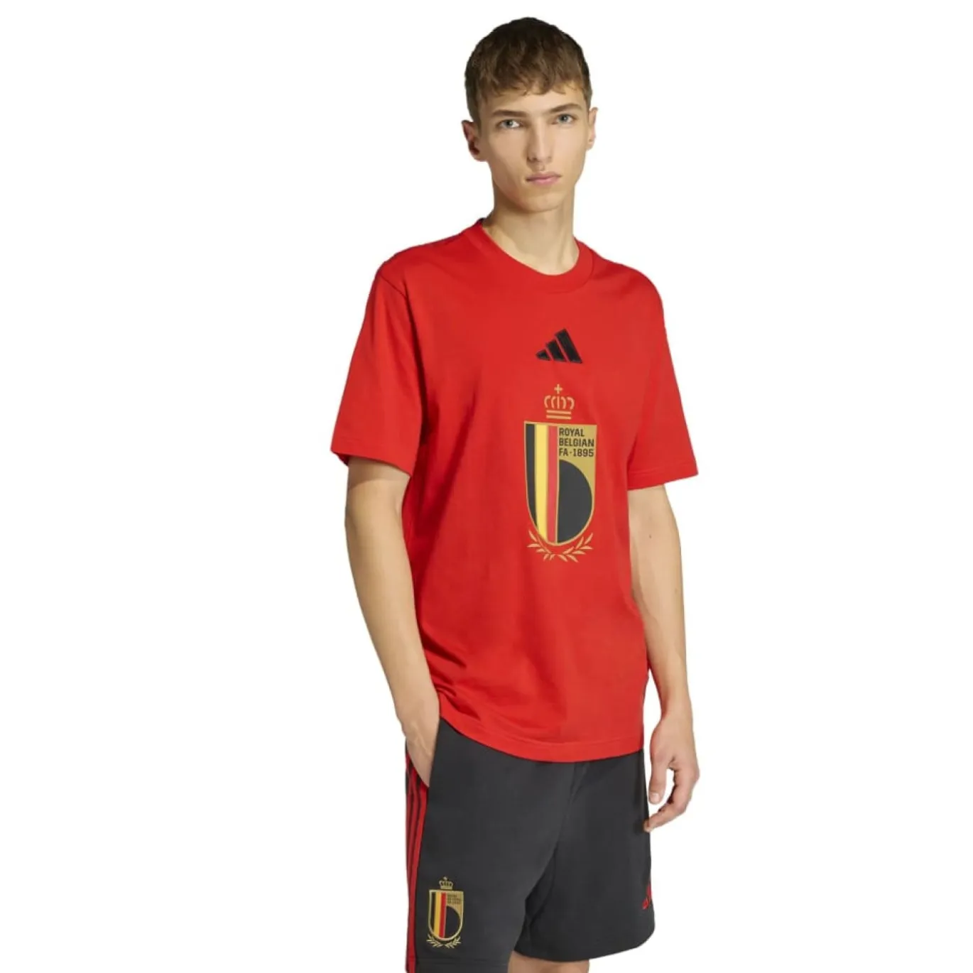 adidas België DNA Graphic T-Shirt 2026-2028 Rood Zwart